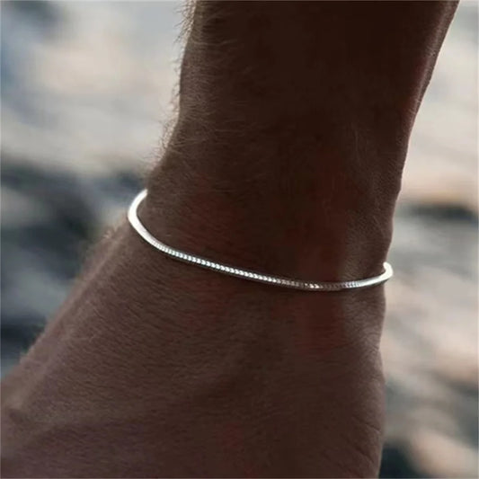 Stainless Steel Square Snake Bone Bracelet