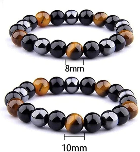 Magnetic Hematite Tiger Eye Obisidian Bracelet