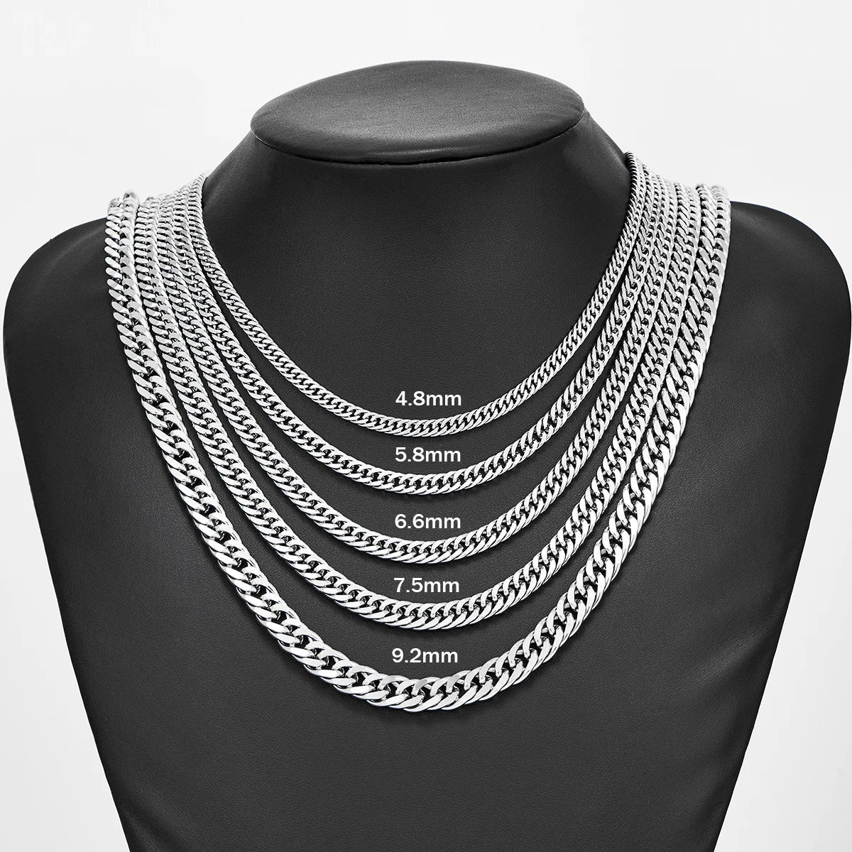 4.8mm/5.8mm/6.6mm/7.5mm/9.2mm Stainless Steel Necklace